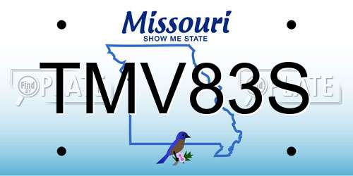 TMV83S Missouri License Plate
