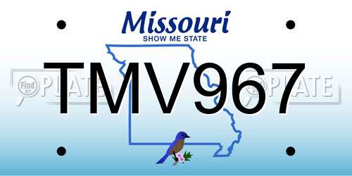 TMV967 Missouri License Plate