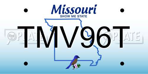 TMV96T Missouri License Plate
