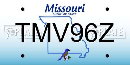 TMV96Z Missouri License Plate