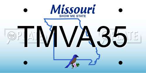 TMVA35 Missouri License Plate