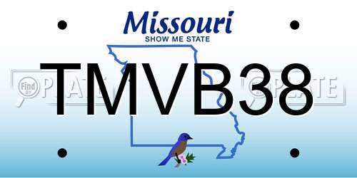 TMVB38 Missouri License Plate