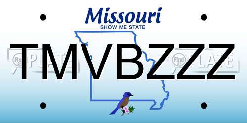 TMVBZZZ Missouri License Plate