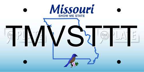 TMVSTTT Missouri License Plate