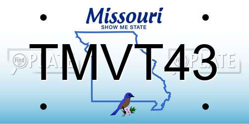TMVT43 Missouri License Plate