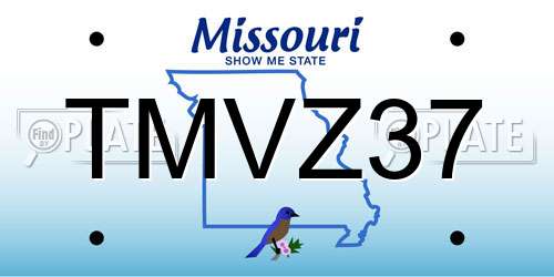 TMVZ37 Missouri License Plate