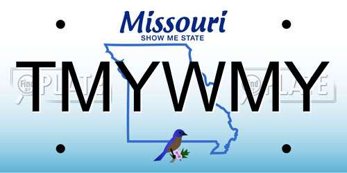 TMYWMY Missouri License Plate