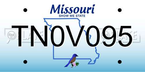 TN0V095 Missouri License Plate