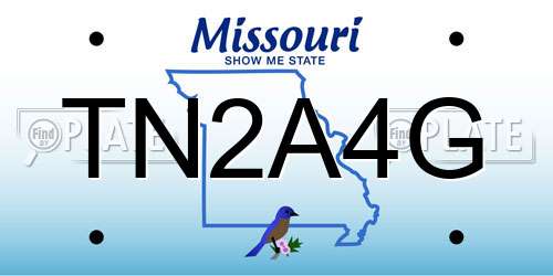 TN2A4G Missouri License Plate