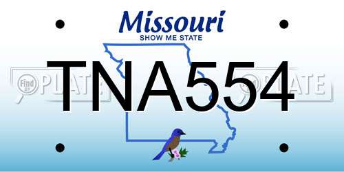 TNA554 Missouri License Plate