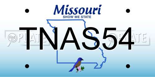 TNAS54 Missouri License Plate
