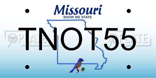 TNOT55 Missouri License Plate