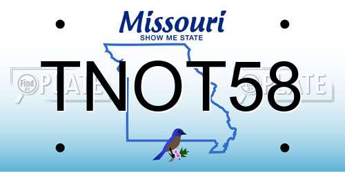 TNOT58 Missouri License Plate