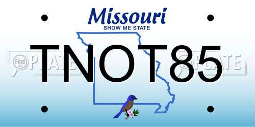 TNOT85 Missouri License Plate