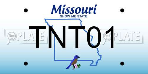 TNT01 Missouri License Plate
