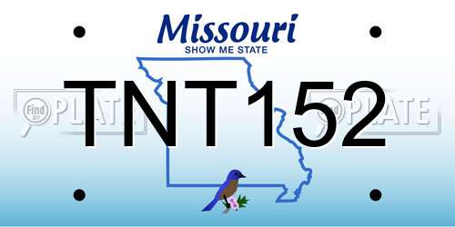 TNT152 Missouri License Plate
