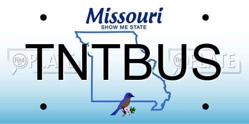 TNTBUS Missouri License Plate