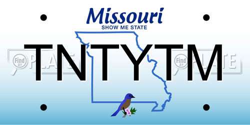 TNTYTM Missouri License Plate