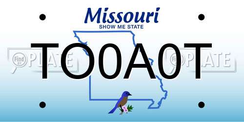 TO0A0T Missouri License Plate