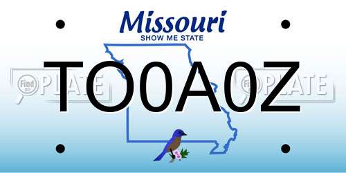 TO0A0Z Missouri License Plate