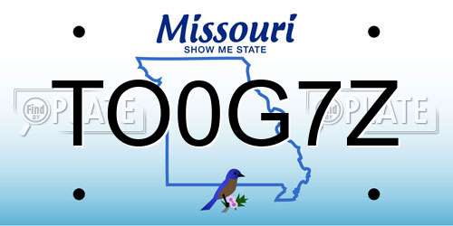 TO0G7Z Missouri License Plate