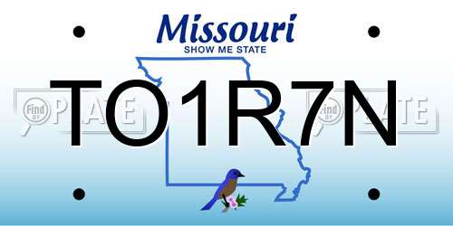 TO1R7N Missouri License Plate