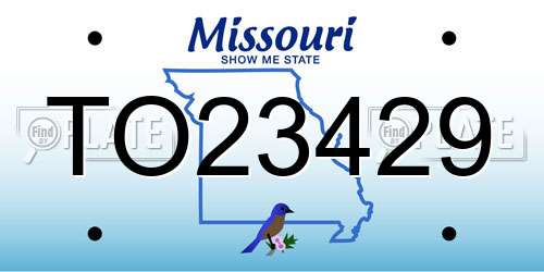 TO23429 Missouri License Plate