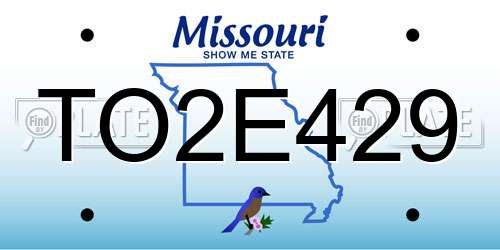 TO2E429 Missouri License Plate