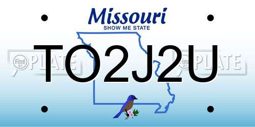 TO2J2U Missouri License Plate