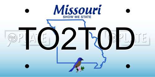TO2T0D Missouri License Plate