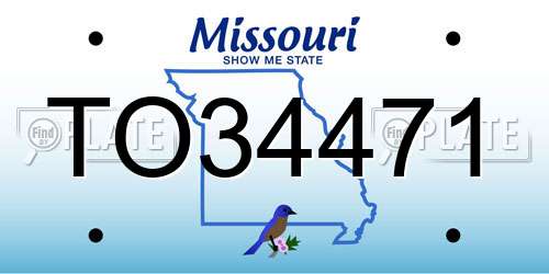 TO34471 Missouri License Plate