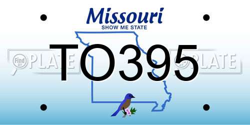 TO395 Missouri License Plate