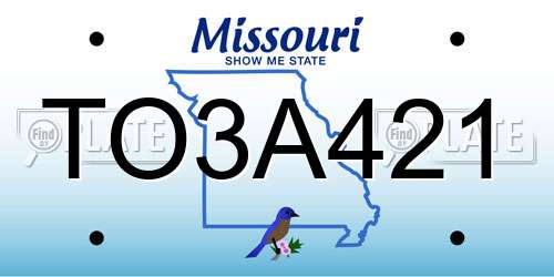 TO3A421 Missouri License Plate