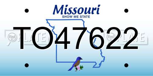 TO47622 Missouri License Plate