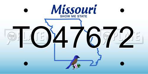 TO47672 Missouri License Plate