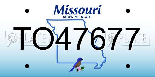 TO47677 Missouri License Plate