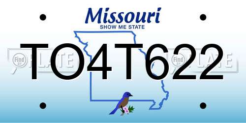 TO4T622 Missouri License Plate