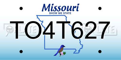 TO4T627 Missouri License Plate