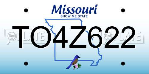 TO4Z622 Missouri License Plate