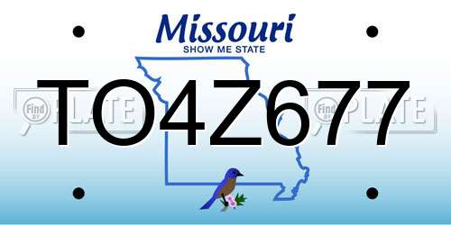 TO4Z677 Missouri License Plate