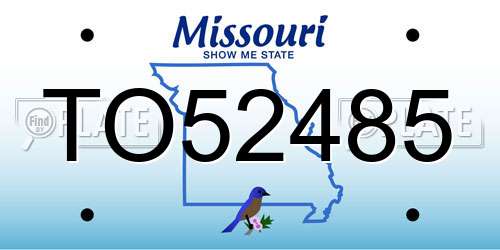 TO52485 Missouri License Plate