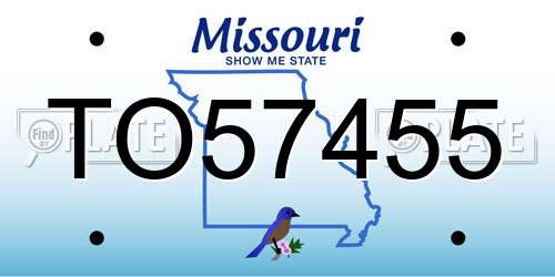 TO57455 Missouri License Plate