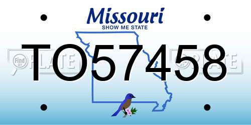 TO57458 Missouri License Plate