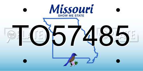TO57485 Missouri License Plate