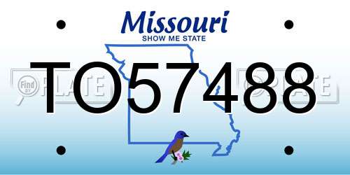 TO57488 Missouri License Plate