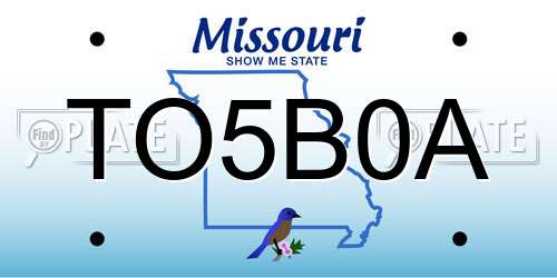 TO5B0A Missouri License Plate