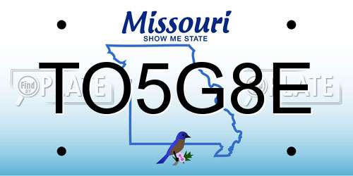 TO5G8E Missouri License Plate