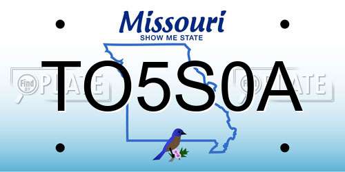 TO5S0A Missouri License Plate