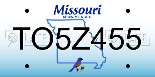 TO5Z455 Missouri License Plate