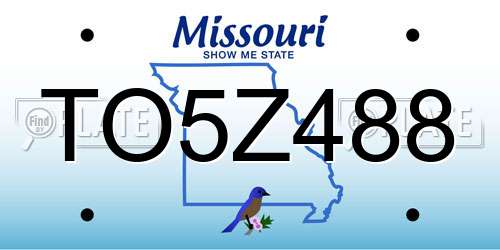 TO5Z488 Missouri License Plate